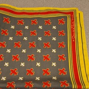 Oscar de la Renta Gray and Yellow Pocket Square